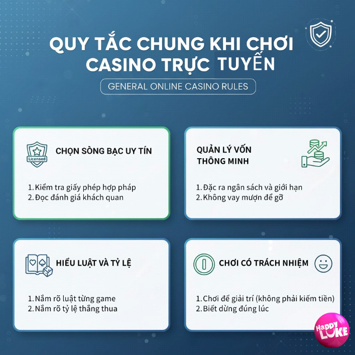 Quy tắc khi chơi Casino trực tuyến